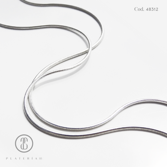 CADENA COLA DE RATA 50CM PLATA.925