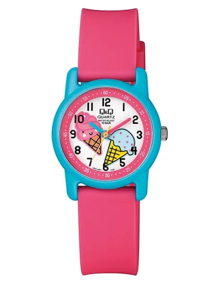 52200 RELOJ QQ HULE HELADO ROSA Y CELESTE
