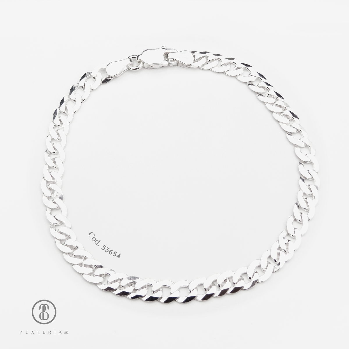 PULSERA MARTILLADA 20CM PLATA.925