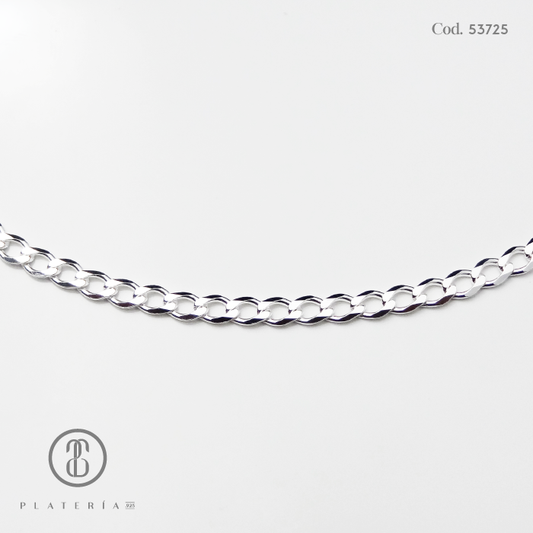 CADENA MARTILLADA 55CM PLATA.925