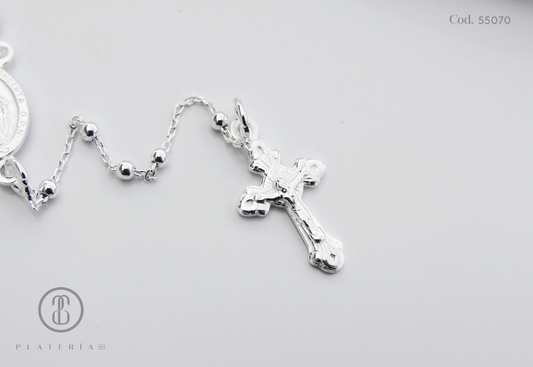 ROSARIO 45CM VIRGEN MILAGROSA (2MM) PLATA.925