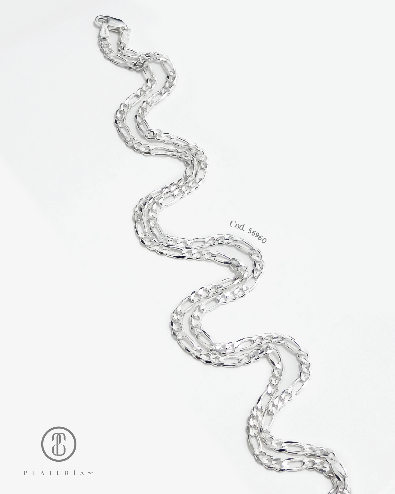 CADENA FIGARO 60CM PLATA.925