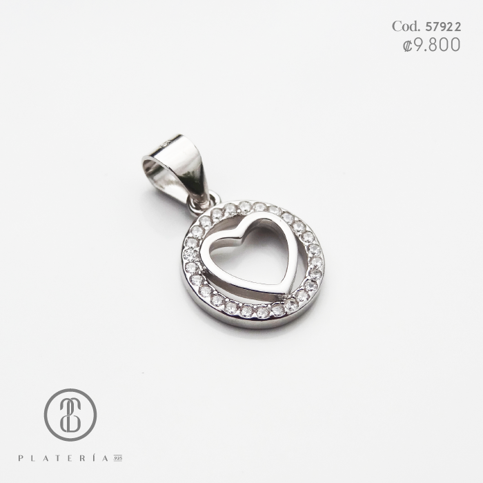 JUEGO RODINADO CORAZON PLATA.925