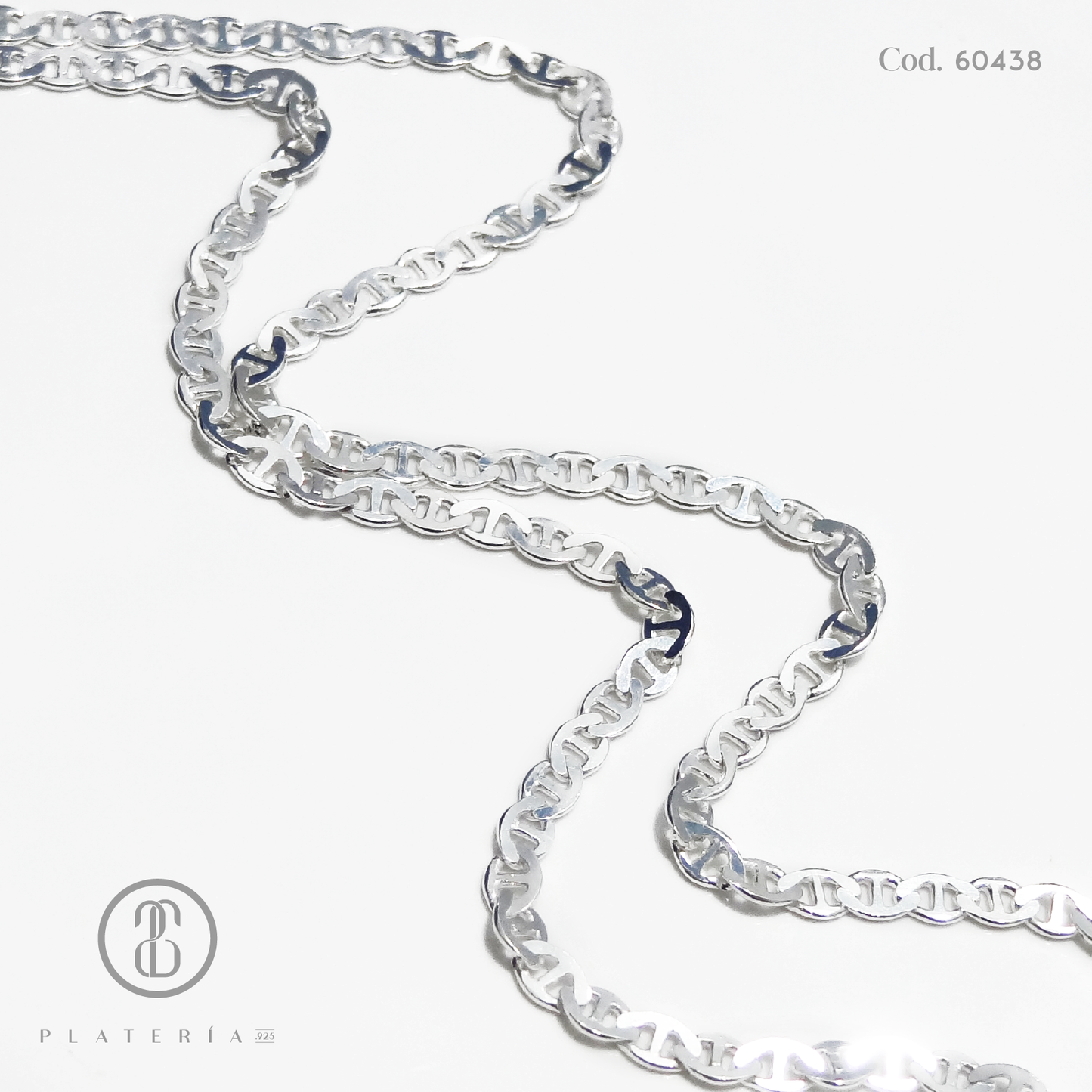 CADENA GUCCI 60CM PLATA.925
