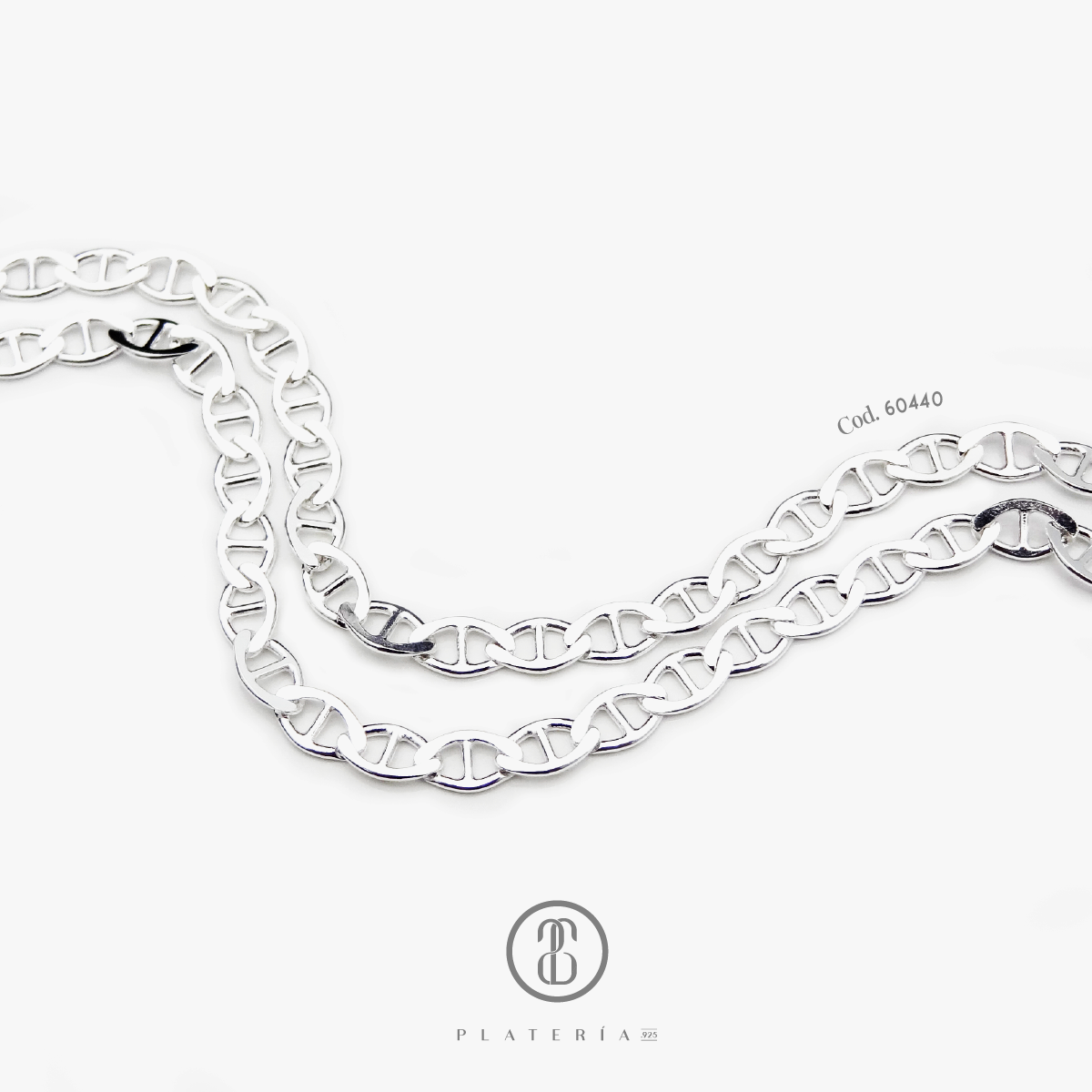 CADENA GUCCI 60CM PLATA.925