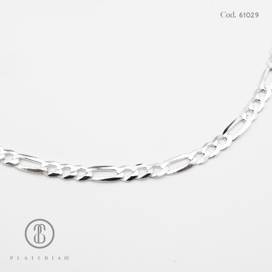CADENA FIGARO 55CM PLATA.925