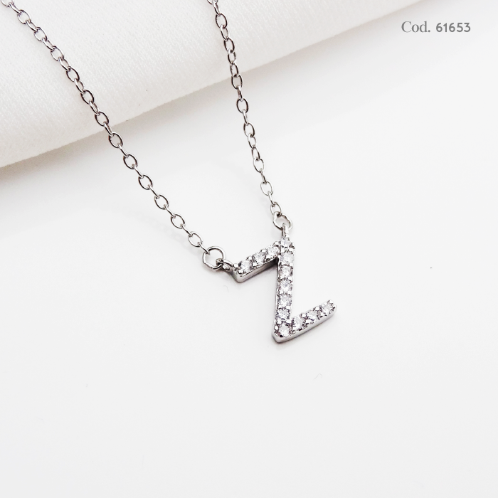 GARGANTILLA RODINADA LETRA Z PLATA.925