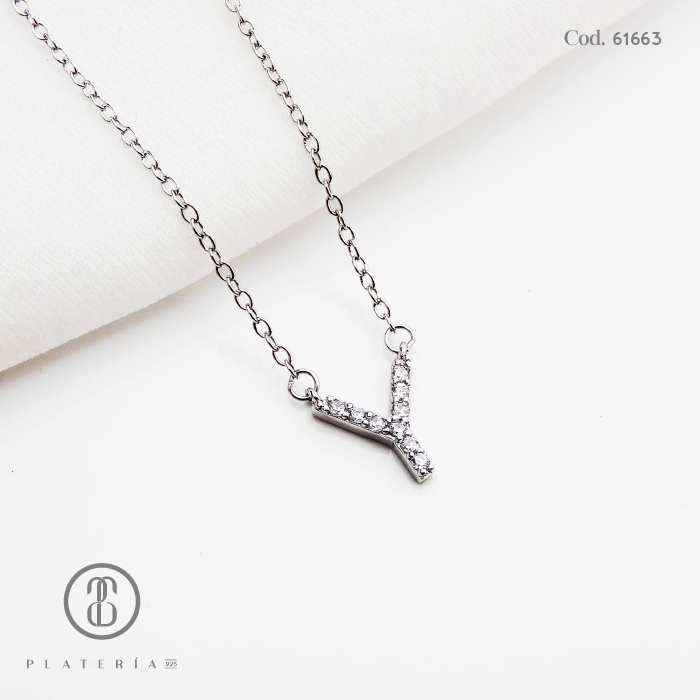 GARGANTILLA RODINADA LETRA Y PLATA.925