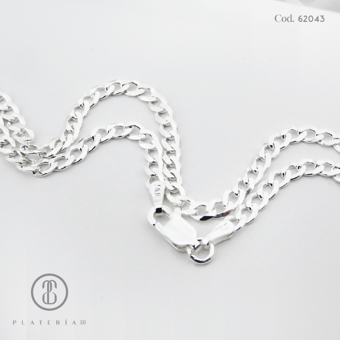 CADENA MARTILLADA 50CM RED. PLATA.925