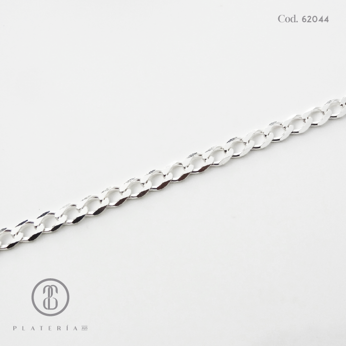 CADENA MARTILLADA 60CM RED. PLATA.925