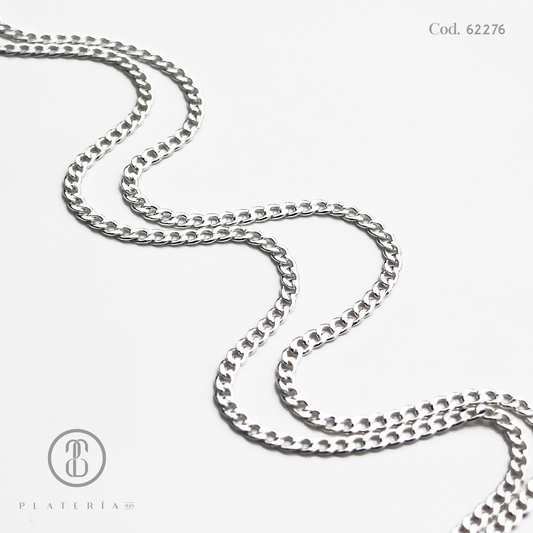 CADENA MARTILLADA 55CM PLATA.925