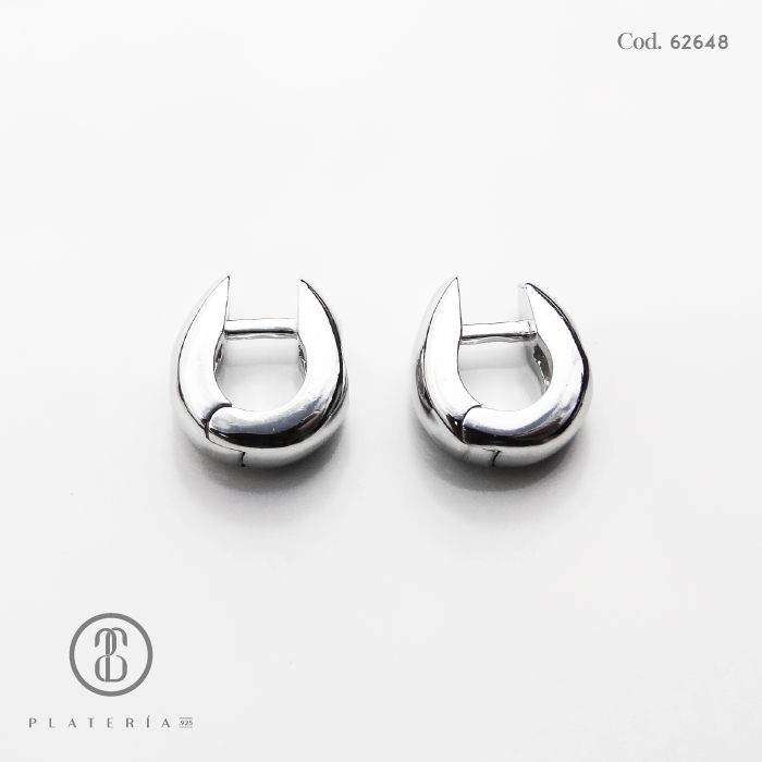 HUGGIE RODINADO ZIRCON PLATA.925