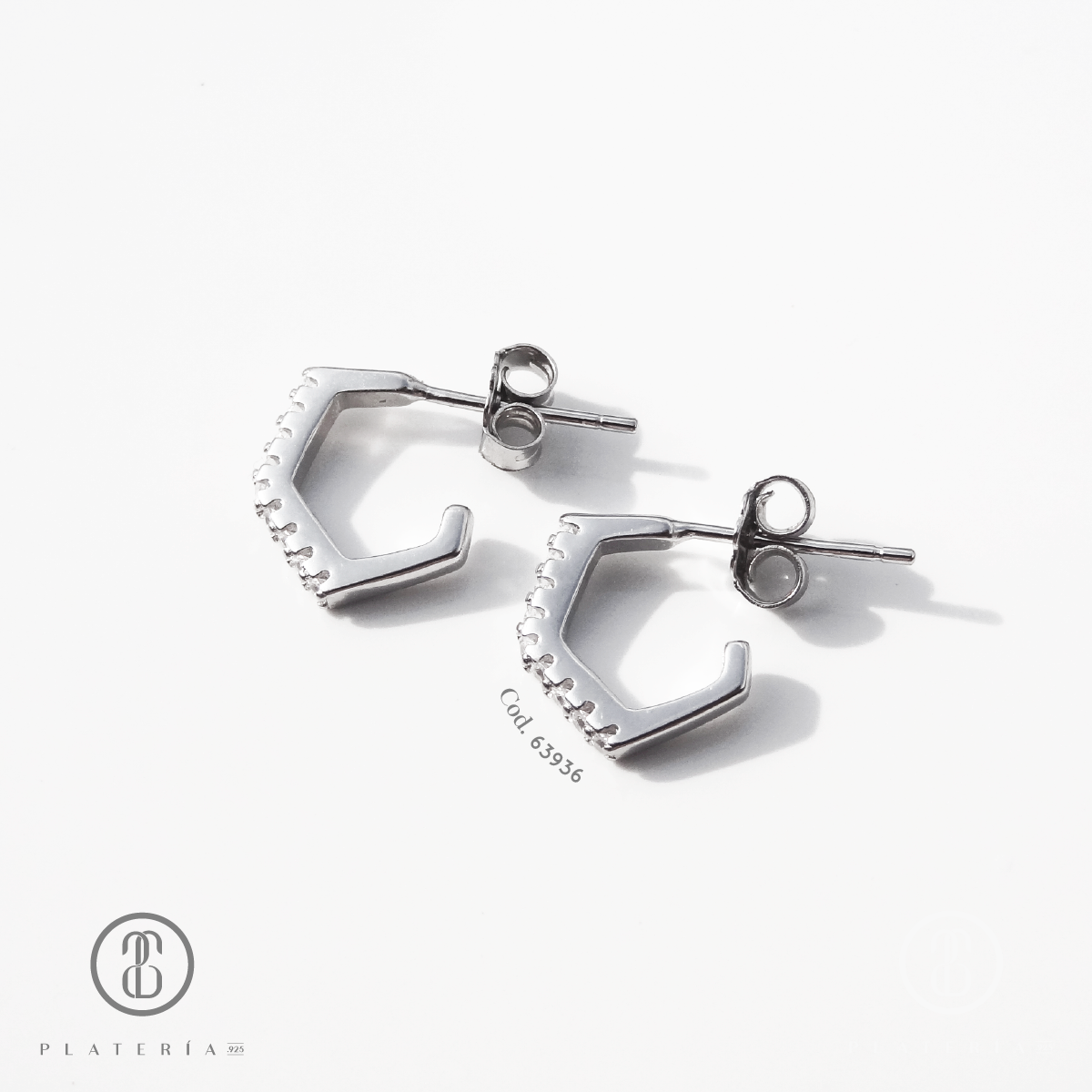 ARETE RODINADO ZIRCONES PLATA.925