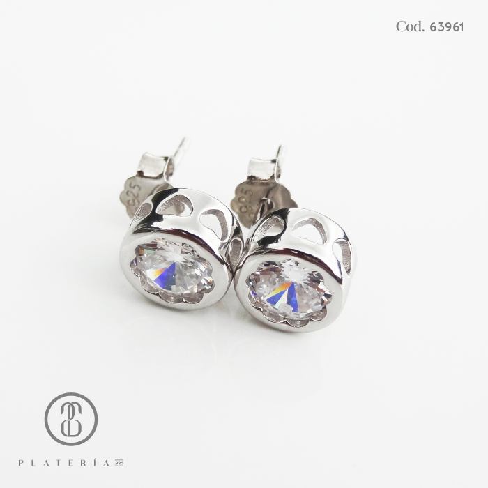 ARETE RODINADO BISELADO PLATA.925