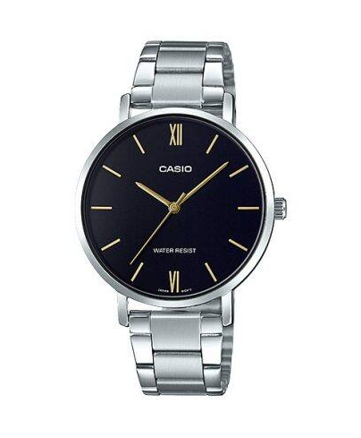 64311 RELOJ CASIO METAL FONDO NEGRO PLATA.925
