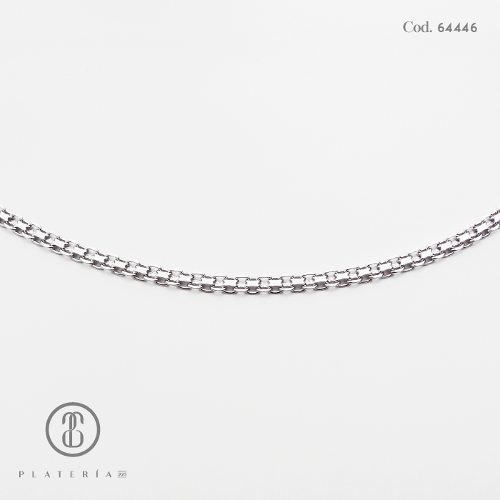 CADENA BISMARK RODINADA 45CM PLATA.925