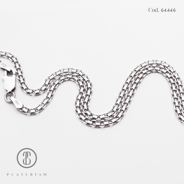 CADENA BISMARK RODINADA 45CM PLATA.925