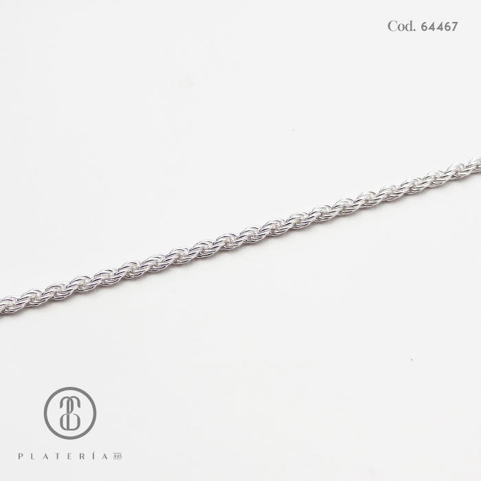 CADENA 55CM MECATE PLATA.925