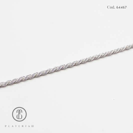 CADENA 55CM MECATE PLATA.925