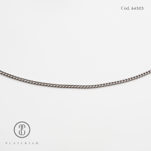 CADENA RODINADA 45CM PLATA.925