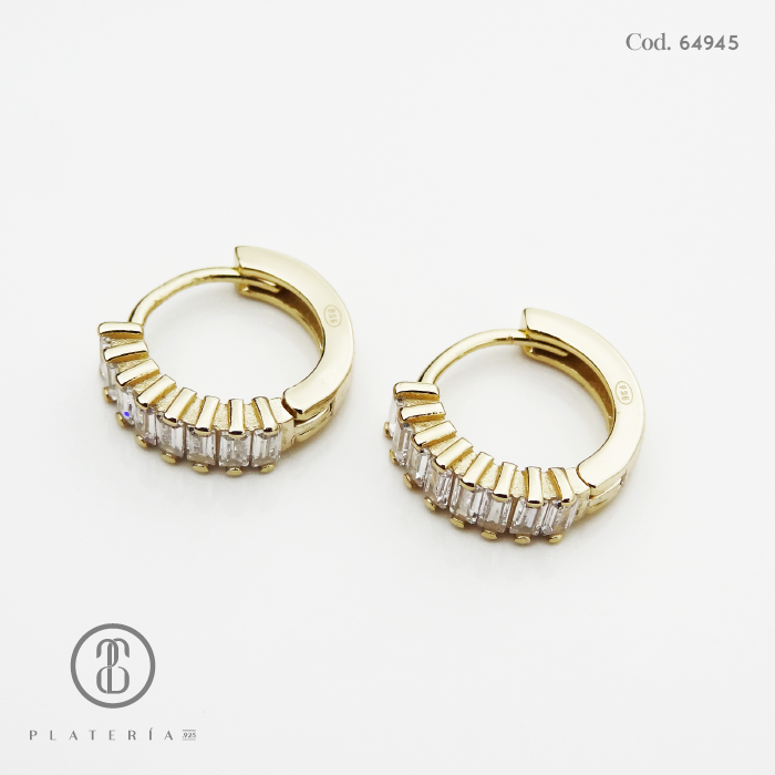 HUGGIE DORADO BAGUETTE PLATA.925