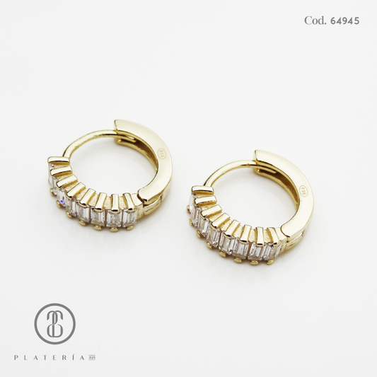 HUGGIE DORADO BAGUETTE PLATA.925