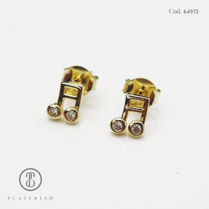 ARETE DORADO SIGNO MUSICAL PLATA.925