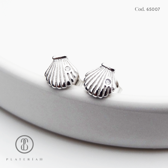 ARETE RODINADO CONCHITA PLATA.925