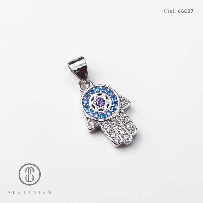 JUEGO RODINADO MANO DE FATIMA PLATA.925