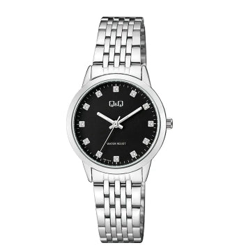 66164 RELOJ Q METAL PLATEADO CON PIEDRAS