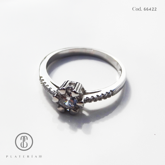 ANILLO RODINADO COMPROMISO PLATA.925