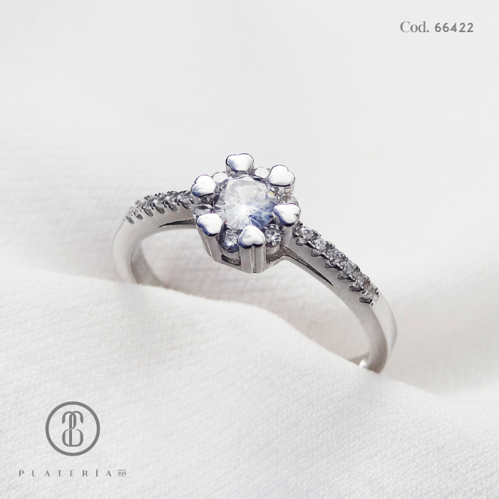 ANILLO RODINADO COMPROMISO PLATA.925