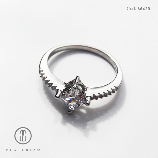 ANILLO RODINADO COMPROMISO PLATA.92