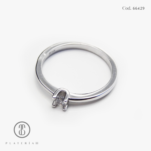 ANILLO RODINADO COMPROMISO PLATA.925
