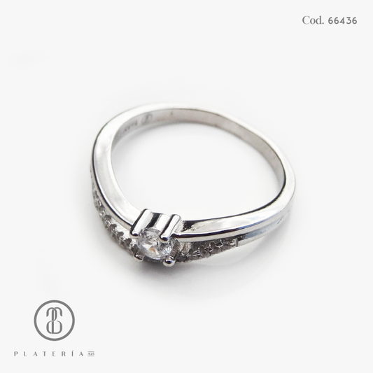 ANILLO RODINADO COMPROMISO PLATA.925