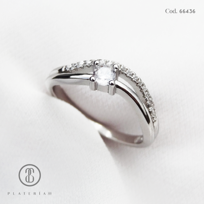 ANILLO RODINADO COMPROMISO PLATA.925