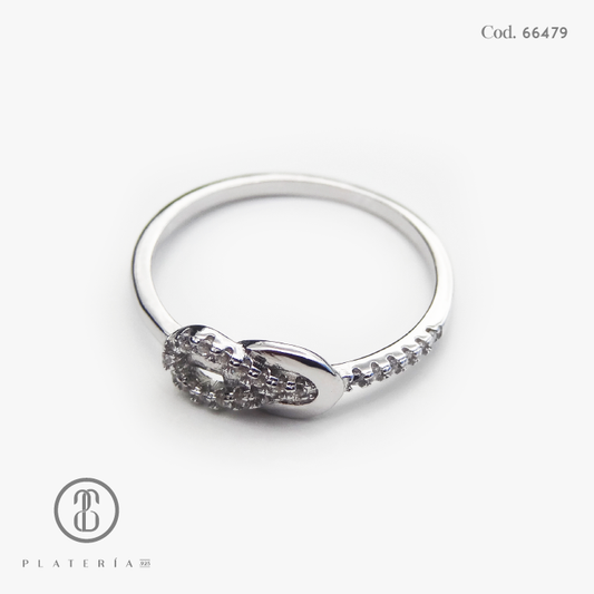 ANILLO RODINADO NUDO PLATA.925