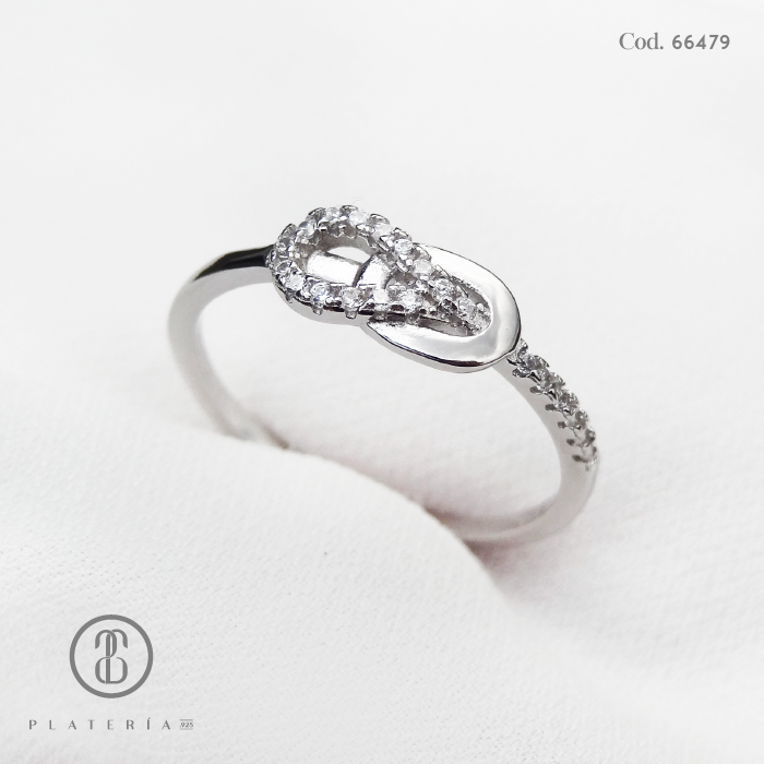 ANILLO RODINADO NUDO PLATA.925