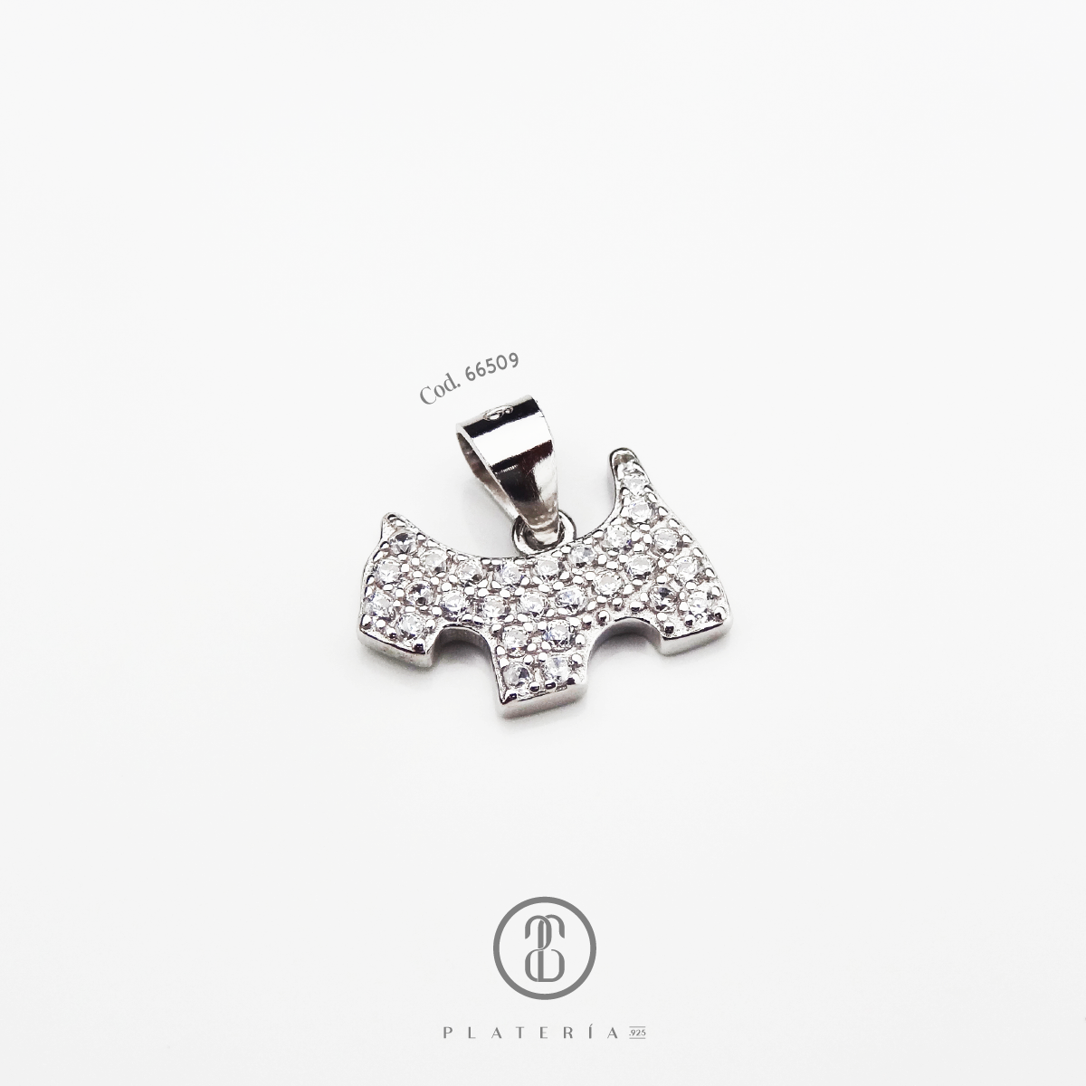 DIJE RODINADO PERRITO PLATA.925