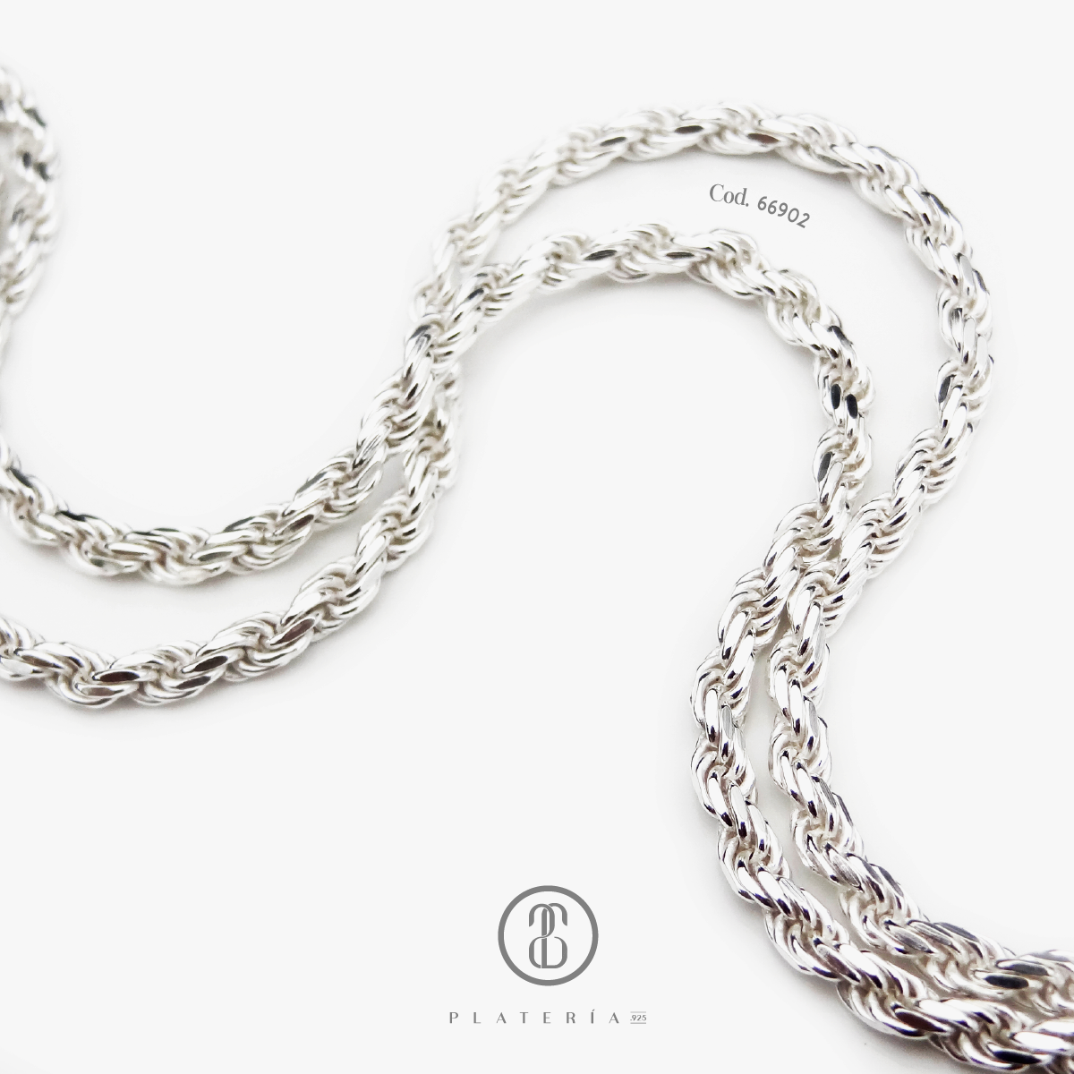 CORDON 60CM MECATEADO PLATA.925