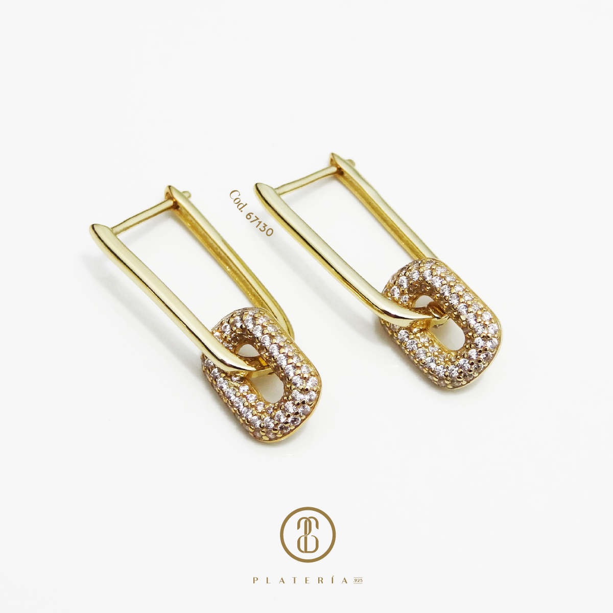 HUGGIE DORADO BAÑO 14K 18MM PLATA.925