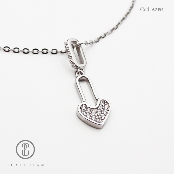 GARGANTILLA RODINADA CORAZON PLATA.925