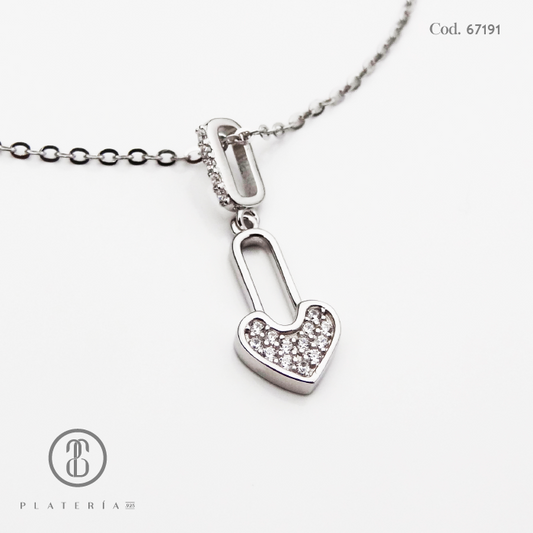 GARGANTILLA RODINADA CORAZON PLATA.925