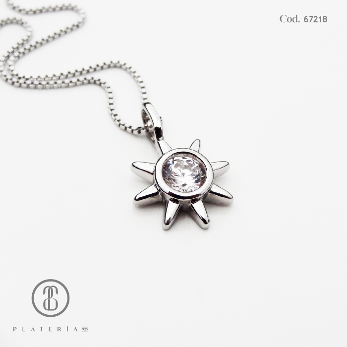 GARGANTILLA RODINADO SOL PLATA.925