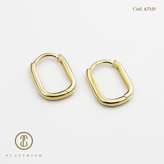 HOOP DORADO BAÑO 14K 12MM PLATA.925