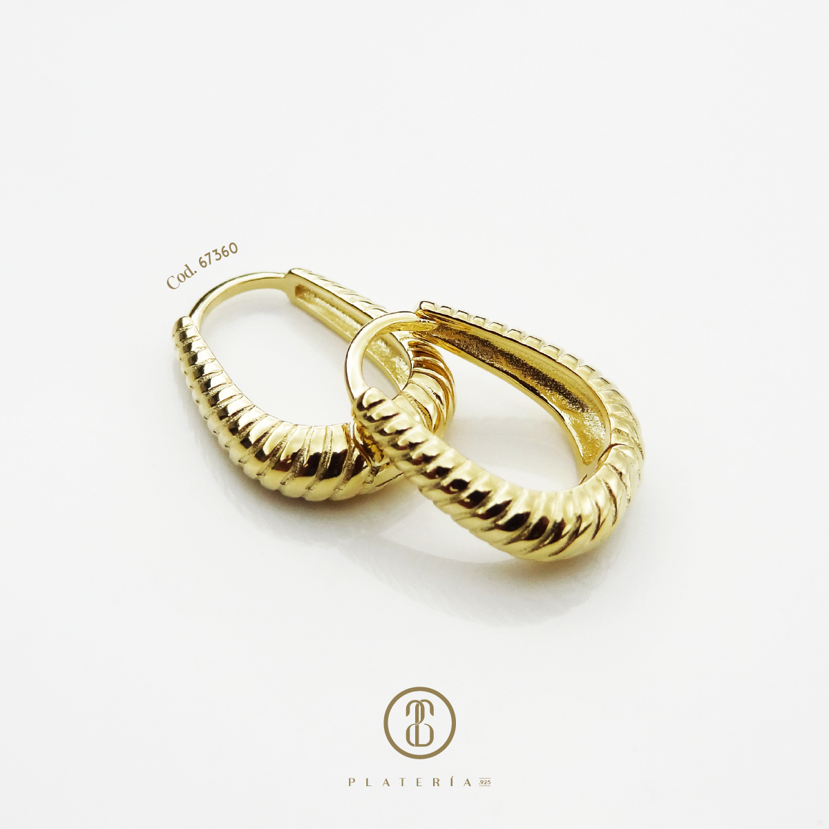 HUGGIE LABRADA 15MM PLATA.925