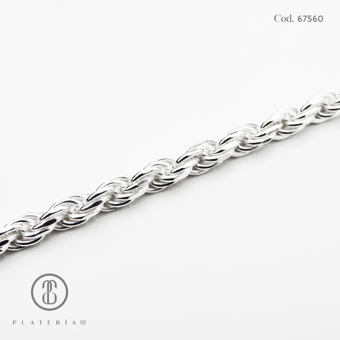 CORDON MECATEADO 55CM PLATA.925