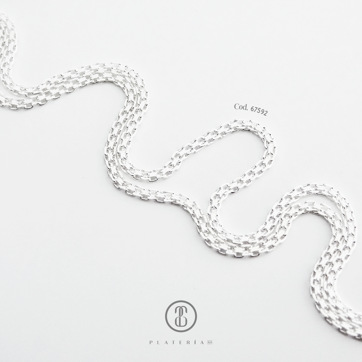 CADENA BISMARK 40CM PLATA.925