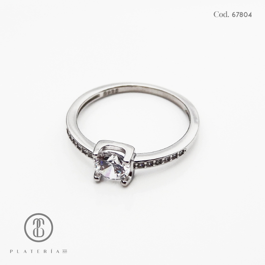 ANILLO RODINADO COMPROMISO PLATA.925