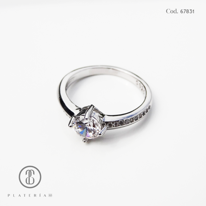 ANILLO RODINADO COMPROMISO PLATA.925